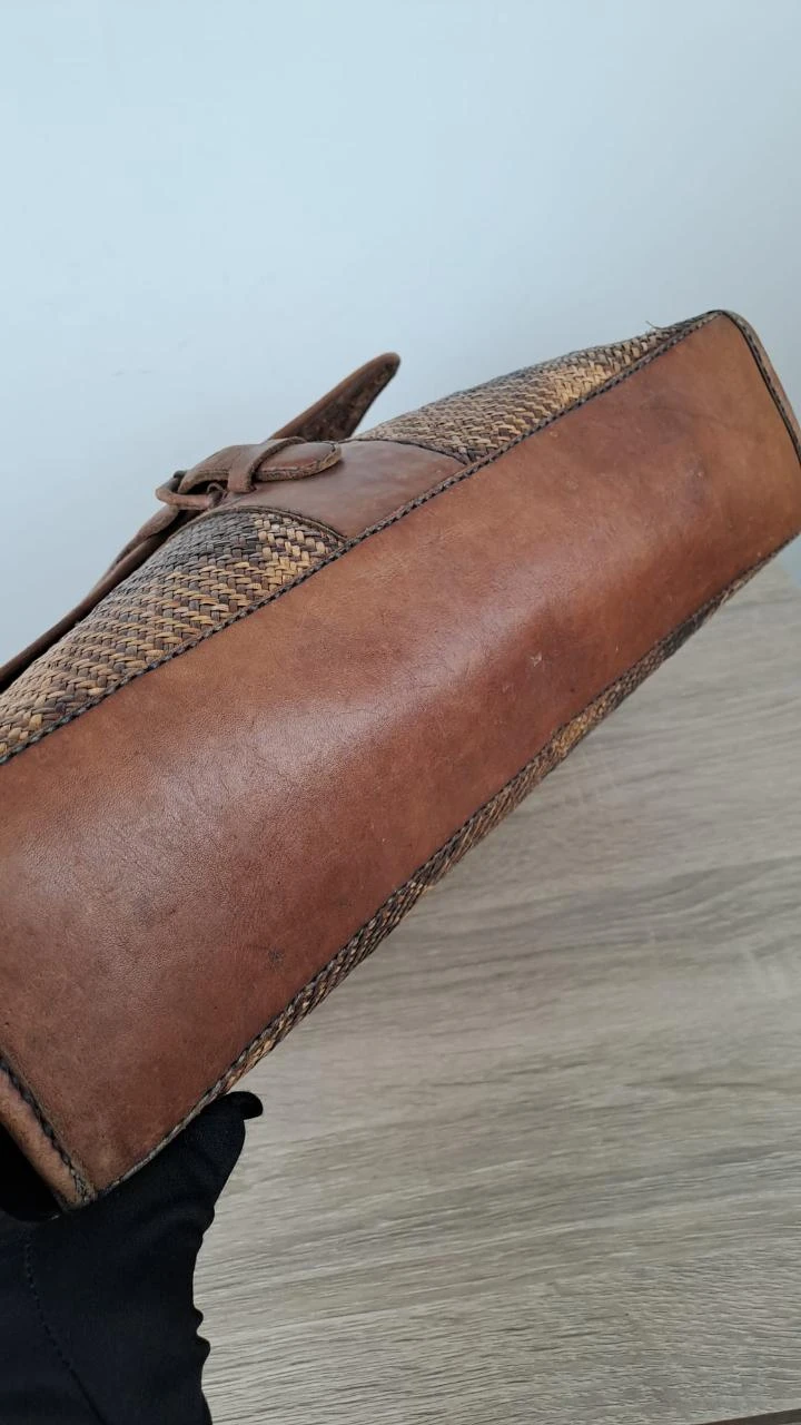 Gevlochten tas met klep / Vintage Boheems / Bruin / Uniseks / Rotan leer / 150 – photo 8